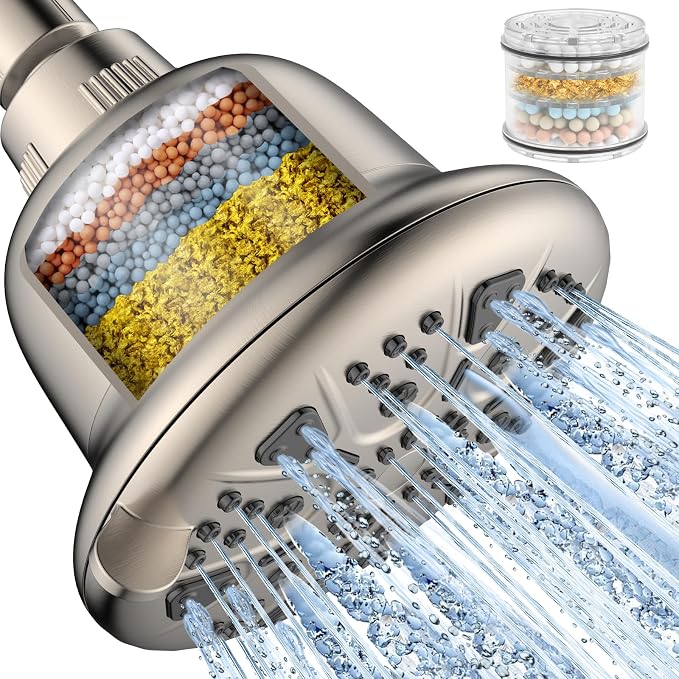 MakeFit Filtered Shower Head Brushed Nickel by MakeFit