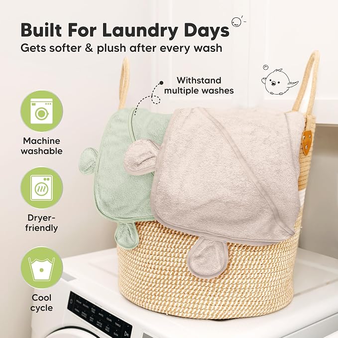 KeaBabies 2-Pack Hooded Baby Towels - Image 5