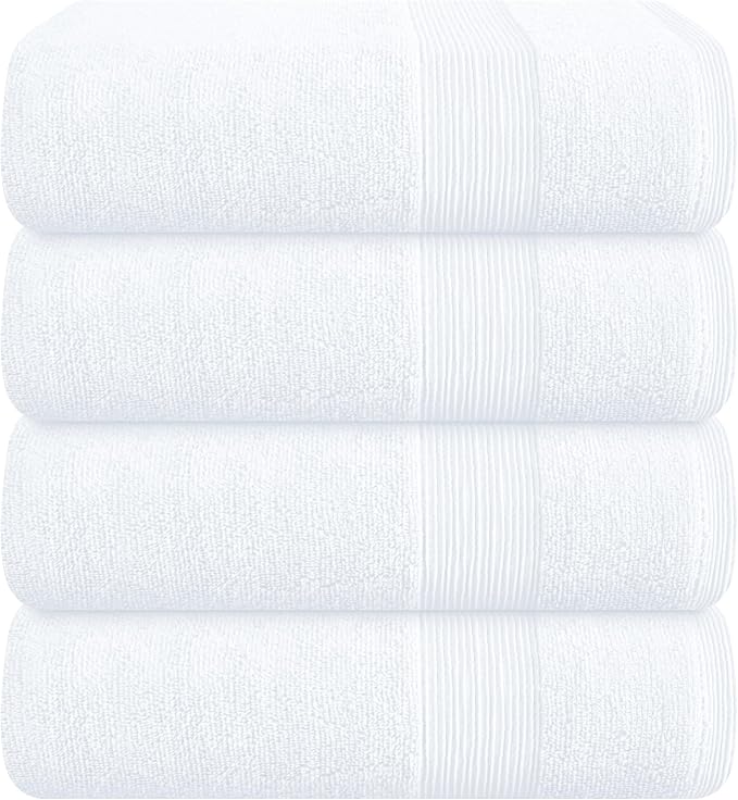Belizzi Home 4 Pack Bath Towel Set 27x54, 100% Ring Spun Cotton, Ultra Soft by Unknown