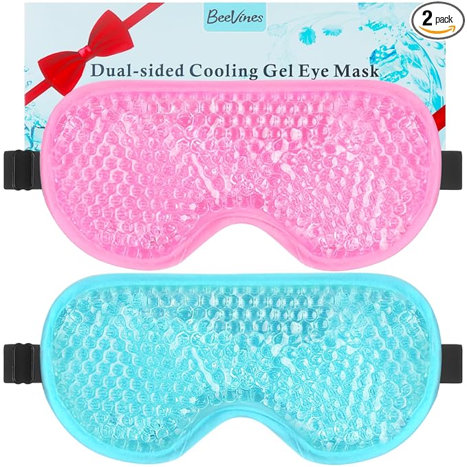 BeeVines Gel Eye Mask, 2 Pack Cooling Ice Masks by BeeVines