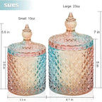 2 Pack Qtip Holder Glass Bathroom Accessories Vanity Organizers and Makeup - Image 3