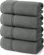 ecolook Bath Towels Set of 4, 100% Cotton, 27 x 55 Inches, Quick-Drying & by Unknown