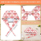 Adjustable Scrub Cap with Buttons & Sweatband, Working Hat with Elastic Tie Back - Image 4