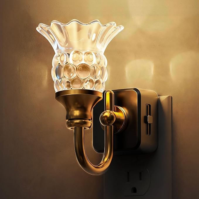 L LOHAS LED Night Lights Plug into Wall, 3000K Soft White LED Floral Night Light by LLOHASLED