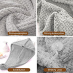 Microfiber Hair Towel Wrap, 3 Pack Soft Hair Drying Towel, Shower Cap & Hair - Image 6