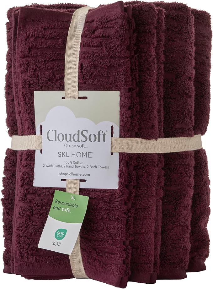 SKL Home CloudSoft 100% Cotton Luxury 6-Piece Towel Set, 600 GSM, Ultra Plush & - Image 5