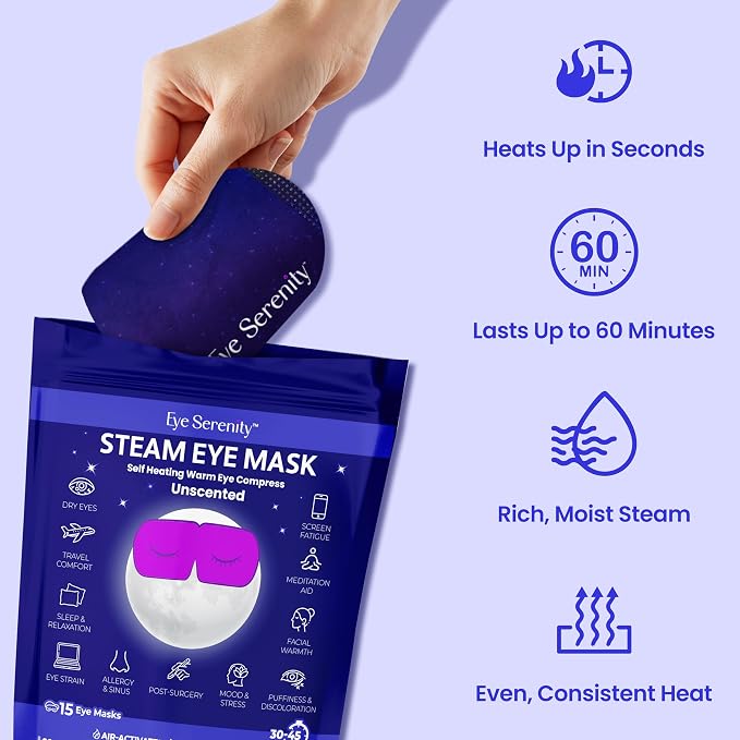 Eye Serenity Steam Eye Mask, Heated Eye Mask, Self Heating Warm Compress - Image 3