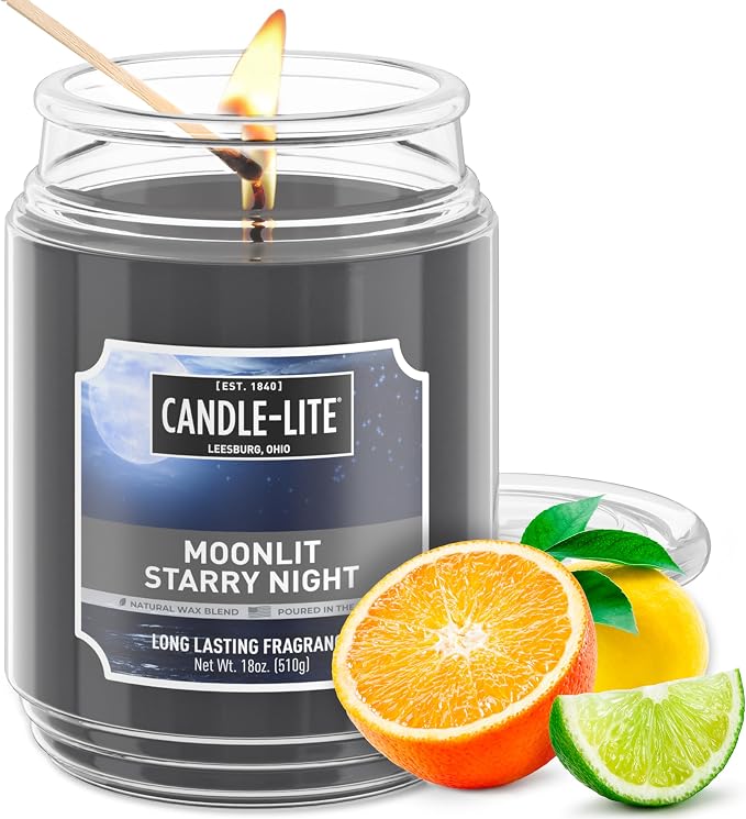 Candle-lite Scented Candles, Moonlight Starry Night, 18 oz Jar, Proudly Poured by Candle-liteCompany