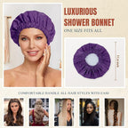 Reusable Shower Cap for Women, Large Waterproof Shower Bonnet - Image 4