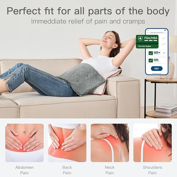 Heating Pad for Back Pain Relief fsa Eligible Items only List 12 x 24, Portable - Image 5