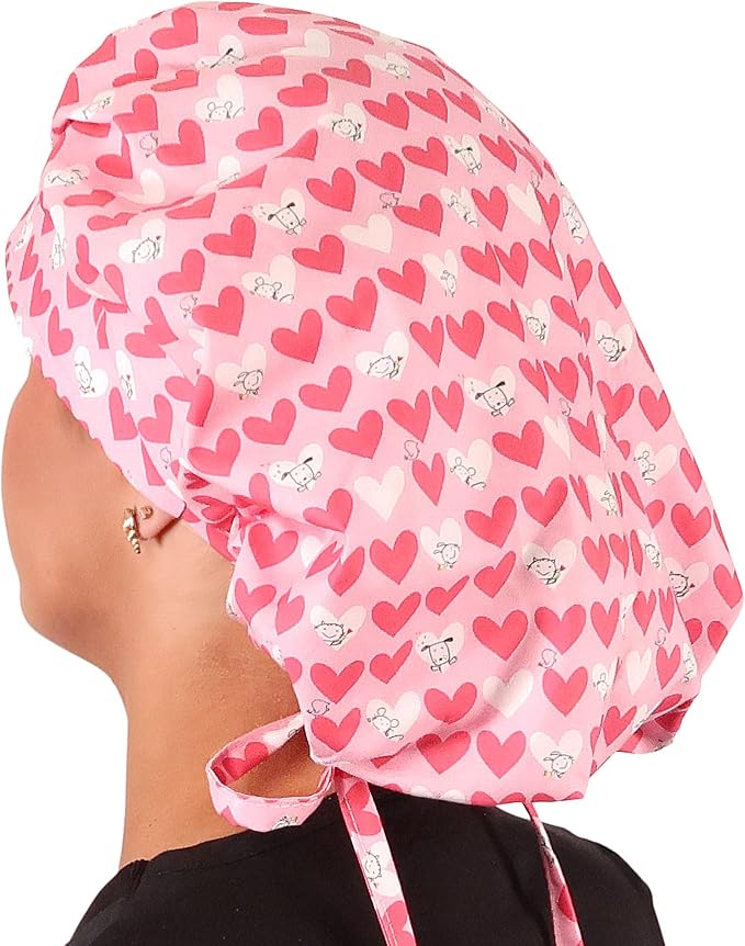 Sparkling EARTH Banded Bouffant Surgical Scrub Ponytail Working Caps and - Image 5