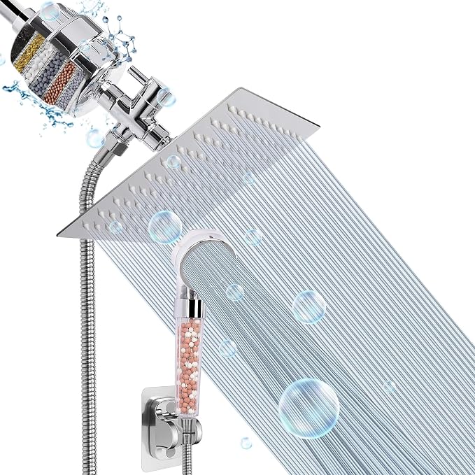 HarJue Filter Shower Head, High Pressure 8 Inch Rainfull by HOME