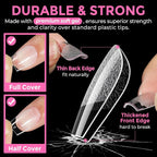 UNA GELLA Extra Short Coffin Nail Tips: XS 216pcs Pre-shape Press on Nails - Image 5