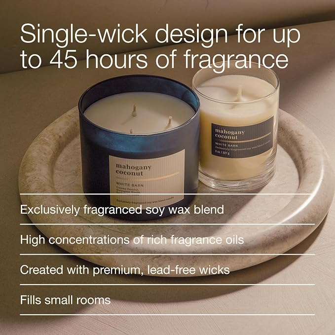 Bath & Body Works Single Wick Candle, Mahogany Coconut Candle, Long-Lasting - Image 4