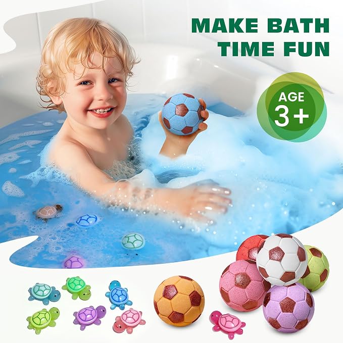 Qivatex Bath Bombs with Surprise Toys Inside, Soccer Gifts - Image 3