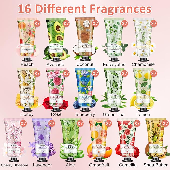 KONEUK 112 Pack Moisturizing Hand Cream Set, Mothers Day Gifts - Image 3