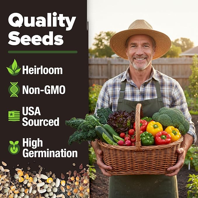 HOME GROWN 10 Variety Survival Seed Vault 2000+ USA Grown Heirloom Non-GMO - Image 2