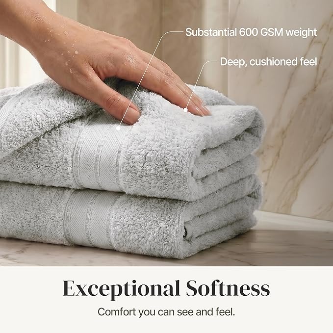 Modern Threads - Spun Loft 6-Piece 100% Combed Cotton Towel Set - Bath Towels - Image 4