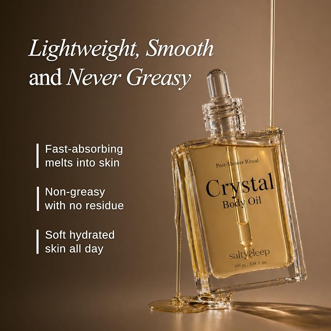 Crystal Body Oil Golden Glow, Scented Body Oil, After Shower and Bath Dry Oil - Image 4