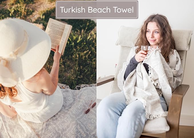 Premium 100% Cotton Turkish Towel – Vintage Light Grey, 35”x 67” – Quick Dry - Image 7