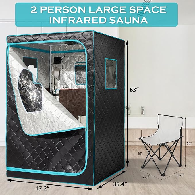 Full Size Infrared Sauna for Home, 2 Person Large Space Personal Home Sauna for - Image 5