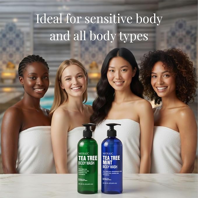 Tea Tree Body Wash with Mint & Shower Gel with Vitamin E - Image 4