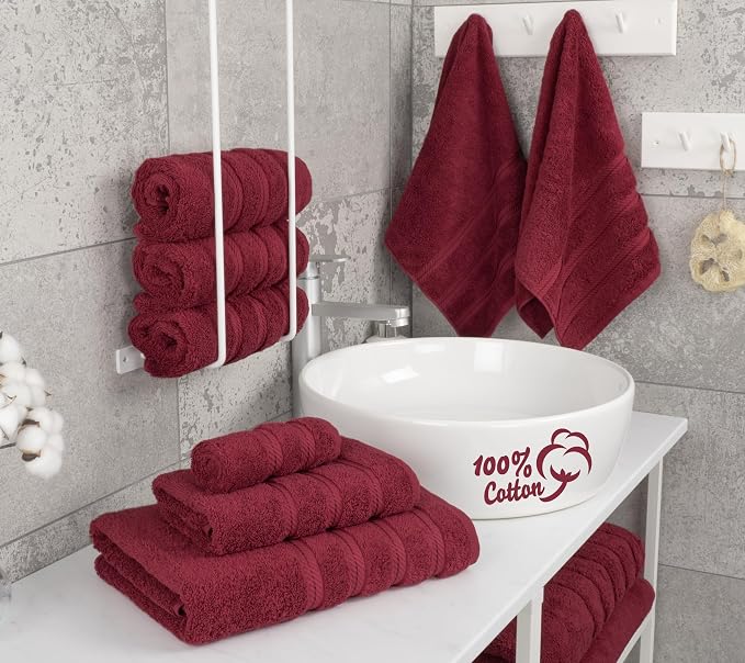 American Soft Linen Luxury 6 Piece Towel Set, 2 Bath Towels 2 Hand Towel 2 - Image 2