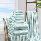 8 Piece Bathroom Towel Set Aqua |2 Oversized Large Bath Towels Sheet, 2 Hand - Image 5