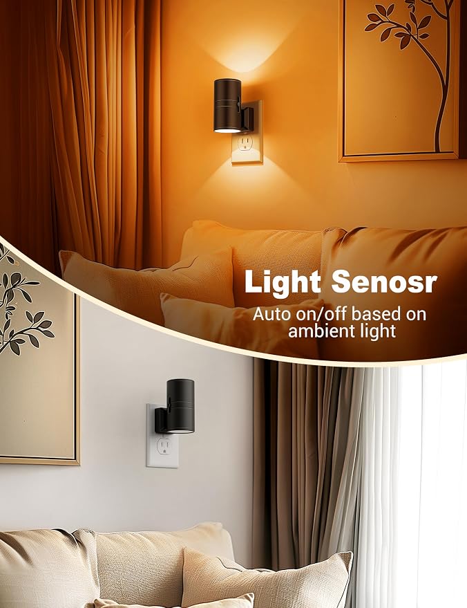 Amber Night Lights Plug into Wall, Dimmable Night Light Plug in, Modern Night - Image 3