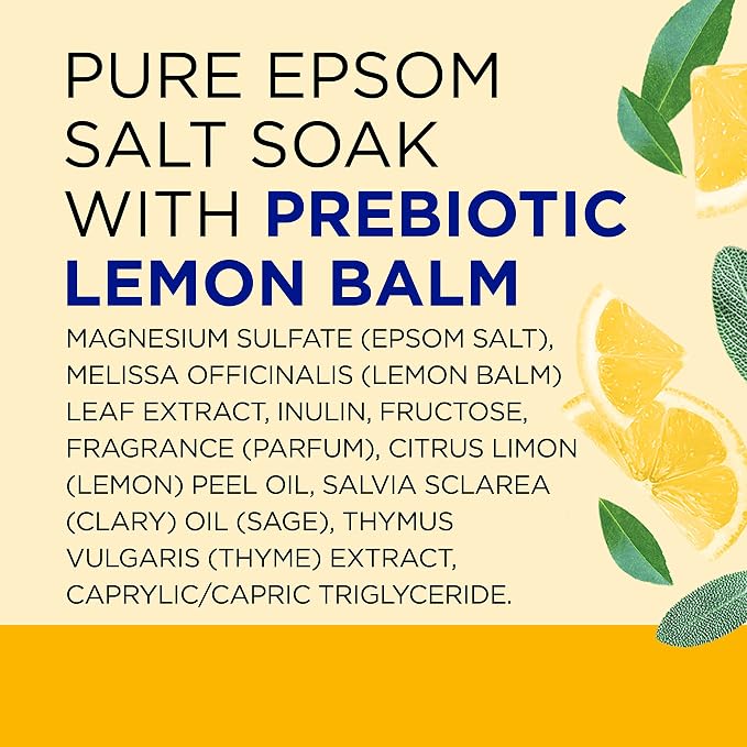 Dr Teal's Pure Epsom Magnesium Salt Soak, Prebiotic Lemon Balm & Essential Oil - Image 9