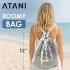 ATANI Turkish Beach Towel, Converts to a Bag, Oversized 100% Cotton Bath Towels - Image 4