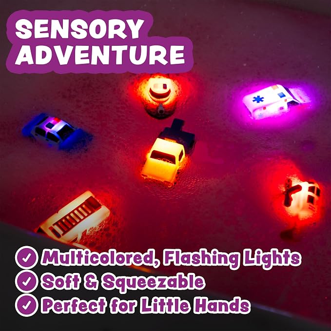 Tub Works® Emergency™ Cars Light Up Bath Toys, 6 Pack | Water-Activated Light - Image 4