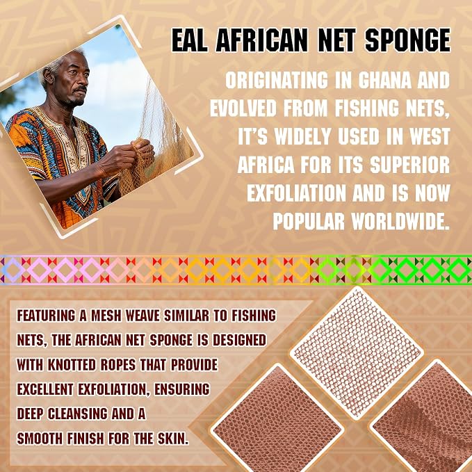 5 Pieces African Net Sponge – Deep Cleansing & Exfoliating Mesh - Image 3