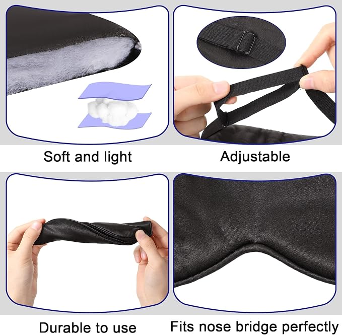 Newcotte 50 Pcs Silk Sleep Eye Mask - Image 3