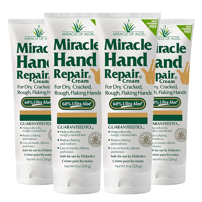 Miracle Hand Repair Cream for Dry Cracked Hands 8 oz Best Healing Hand Cream by MiracleofAloe%C2%AE