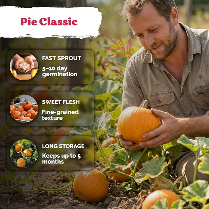 KVITER 50 Sugar Pumpkin Seeds Organic – Small Pumpkin Heirloom Seed, Sweet - Image 4
