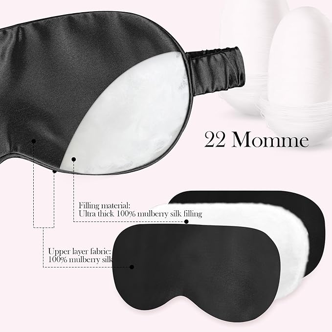 SilkDream 100% Mulberry Silk Sleep Mask Eye Mask - Image 3