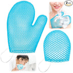 Karenhi 2 Pcs Honeycomb Exfoliating Glove Set Exfoliating Bath Mitt Honeycomb by Karenhi