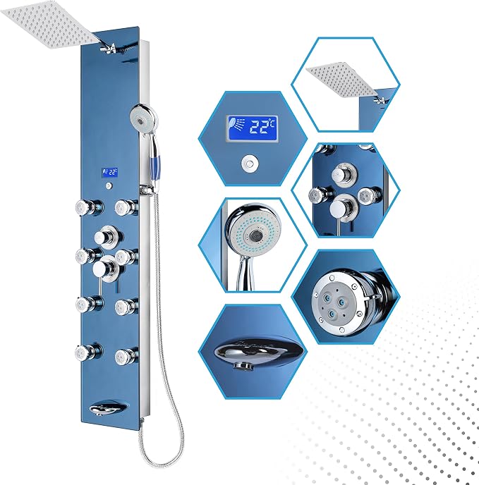 Blue Ocean 52" Stainless Steel SPS392H Shower Panel Tower System - Image 2