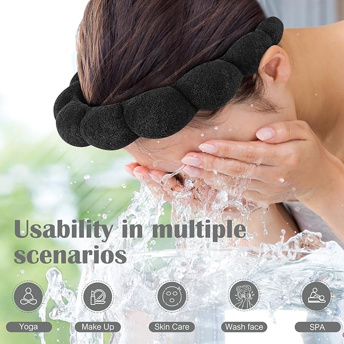 Ztomine Spa Headbands for Washing Face or Facial, Terry Cloth Headband Combo - Image 2
