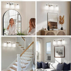 PARTPHONER 3-Light Brushed Nickel Bathroom Light Fixtures, Modern Vanity Light - Image 8