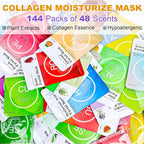 VESPRO 144 Pack Collagen Essence Sheet Facial Masks, Bulk Sheet Masks - Image 2