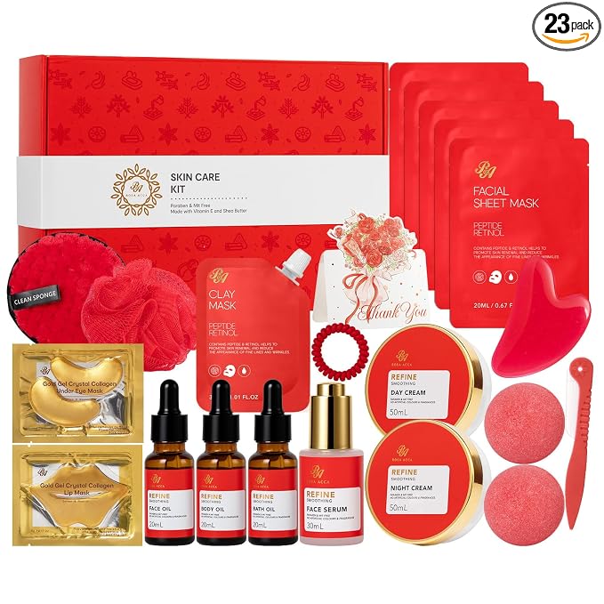 23 Pcs Mother's Day Gift, Rose Facial Skin Care Gifts Set by RAROSAACCA