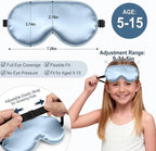Kids Sleep Mask, Kids Eye Mask for Boys Girls, Kid Silk Eye Masks - Image 3