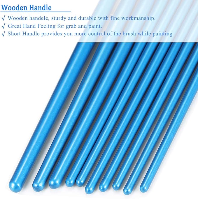 BOSOBO Paint Brush Sets, 10 Pack 100 Pcs Pointed-Round Tip Paintbrushes Nylon - Image 5