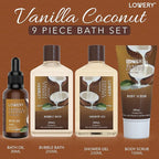 Gifts For Women Gift Basket for Women– 9 Piece Set of Vanilla Coconut Home Spa - Image 2