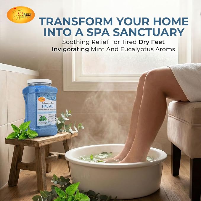 SPA REDI - Detox Foot Soak Pedicure and Bath Fine Salt, Mint and Eucalyptus - Image 4