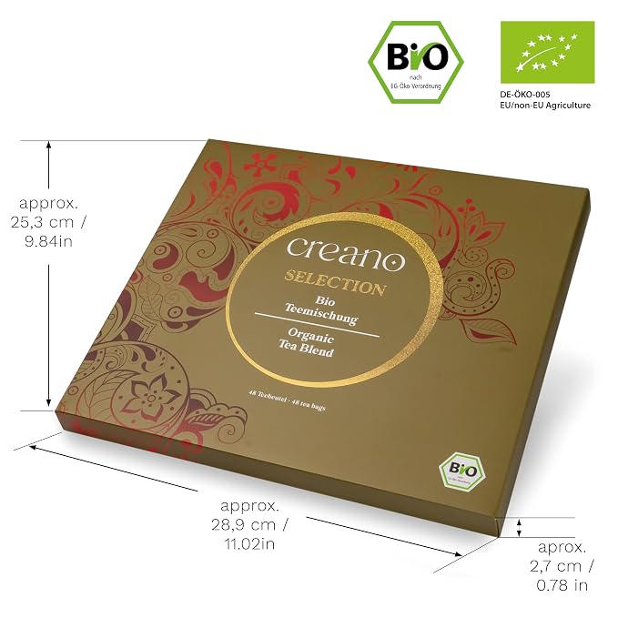 Creano Organic Tea Gift Set – 48 Organic Tea Bags in 6 Dreamy Varieties – 96 g* - Image 2
