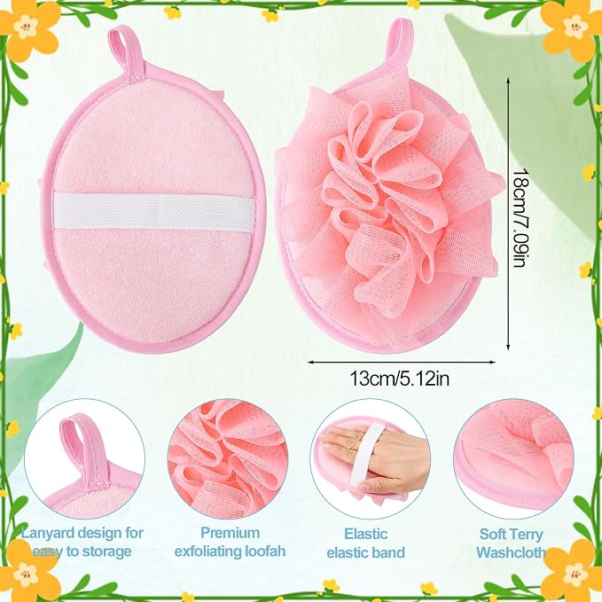 4 PCS Exfoliating Bath Sponges Soft Loofah Shower Scrubber - Image 2