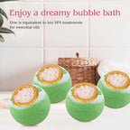 Green Tea Coarse Salt Bath Bombs Balls, Moisturizing Dry Skin, Fizzy Spa - Image 3